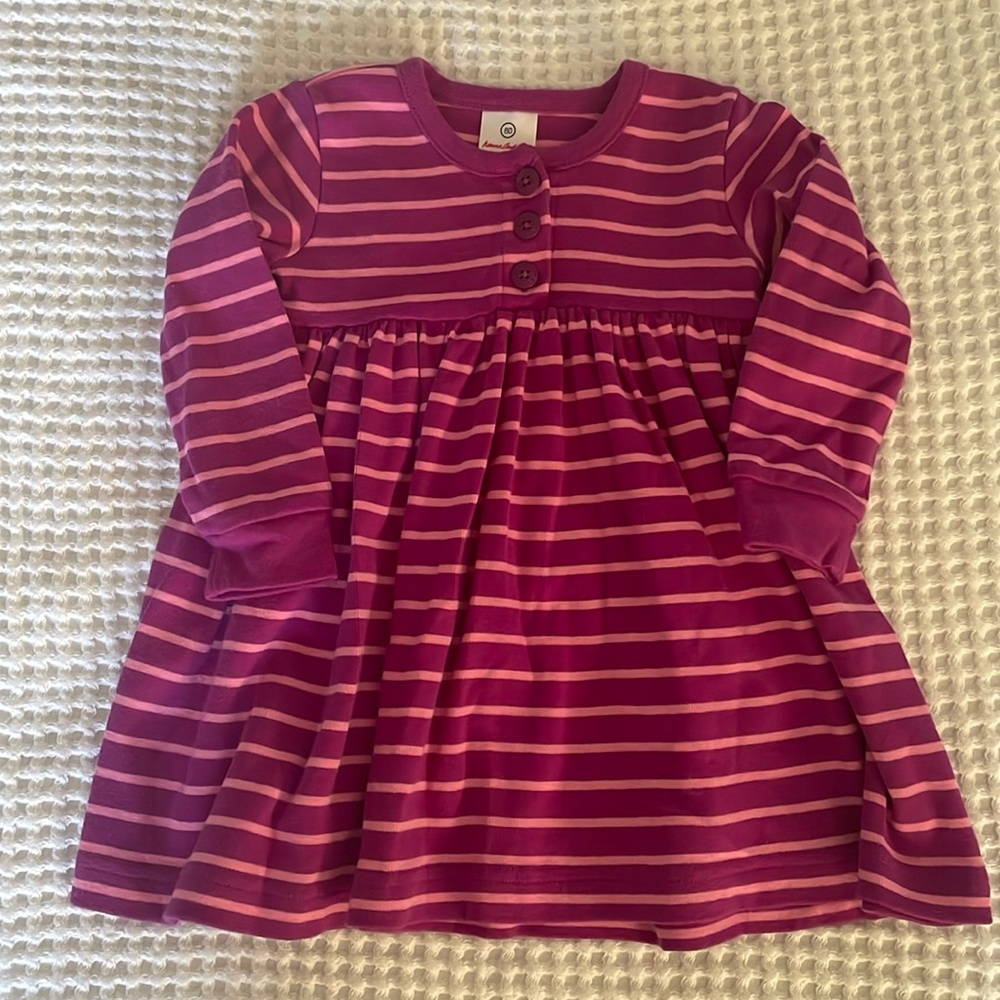 Hanna Andersson Pink Stripe Knit Dress Size 80 / 18-24 month
